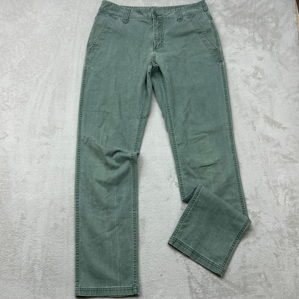 Toad&Co Mission Ridge Pant Men 30x32 Green Lean Fit Organic Cotton Chino Outdoor